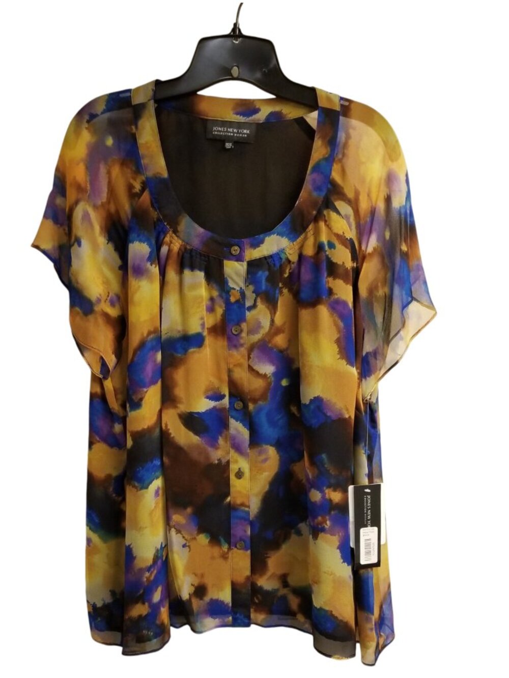 NWT JONES NEW YORK  Jewel Tone Career Top Blouse Scoop Neck  Y2K PLUS SIZE 20W